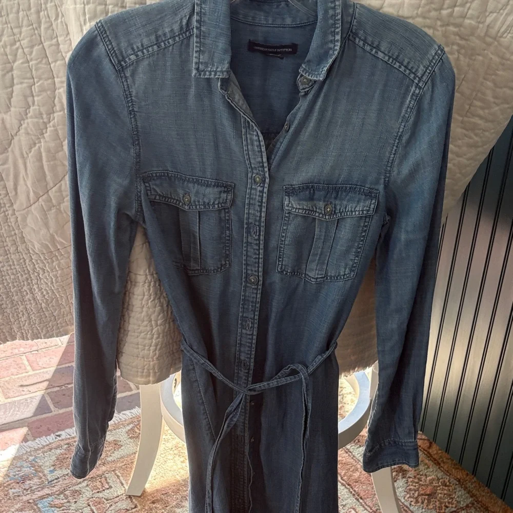 American Eagle Outfitters Blue Chambray Dress - Picture 6 of 11